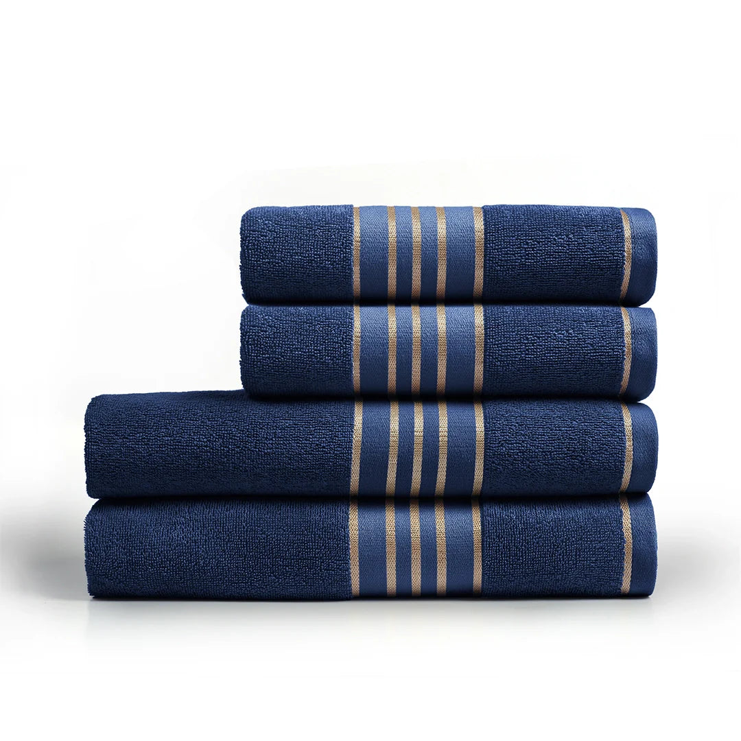 Combed Cotton Navy Towel Set
