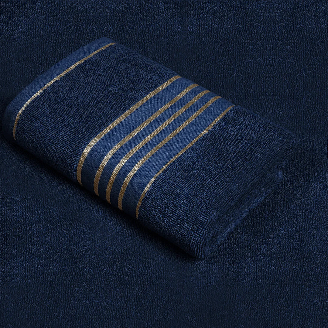 Combed Cotton Navy Towel Set