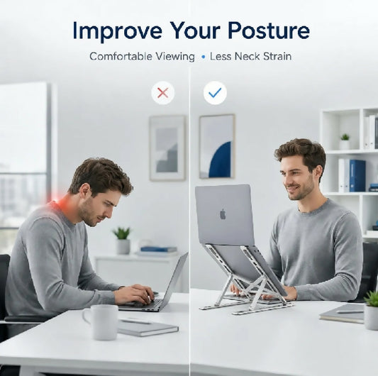 Premium Foldable Aluminum Laptop Stand Adjustable Metal Notebook Stand