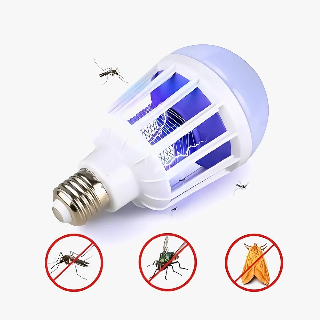 2-in-1 LED Mosquito Killer Bulb 15W Insect Zapper and Energy-Saving Lamp Silent and Chemical-Free