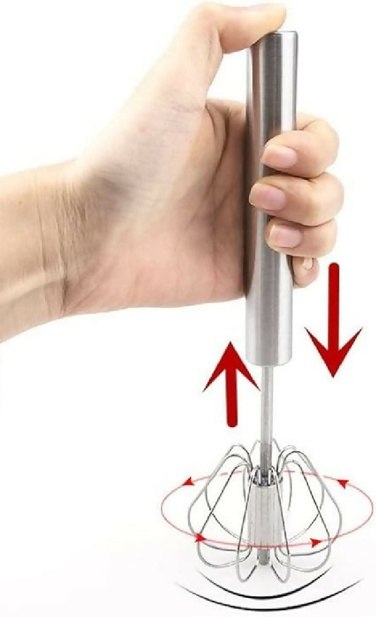 Hand Pressure Semi-Automatic Egg Beater Kitchen Accessories Tools Self Turning Cream Utensils Whisk Manual Mixer - 40 by 7-5 cm