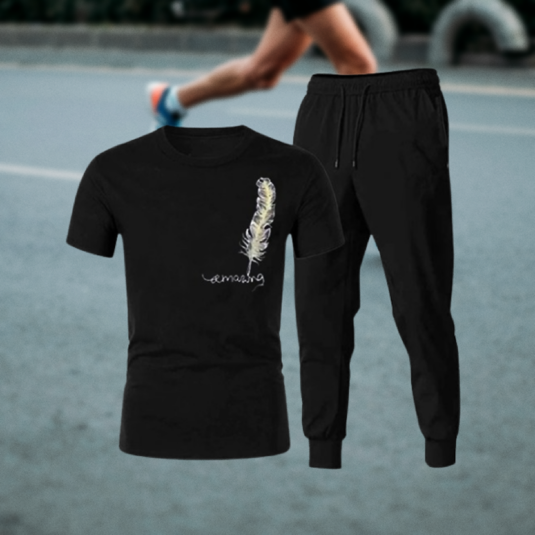 Tracksuit Amazing Trendy Smart black t shirt And Trouser For boys Men Fitness Training Muscle Workout Gym track suit for Men L