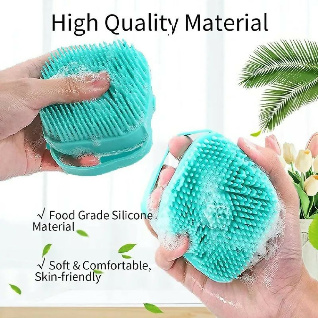 Silicon Bath Body Brush Exfoliating Body Scurb Brush With Soap Dispenser 2 In 1 Ultra Soft Bath Sponge Shower Brush And Body Massager