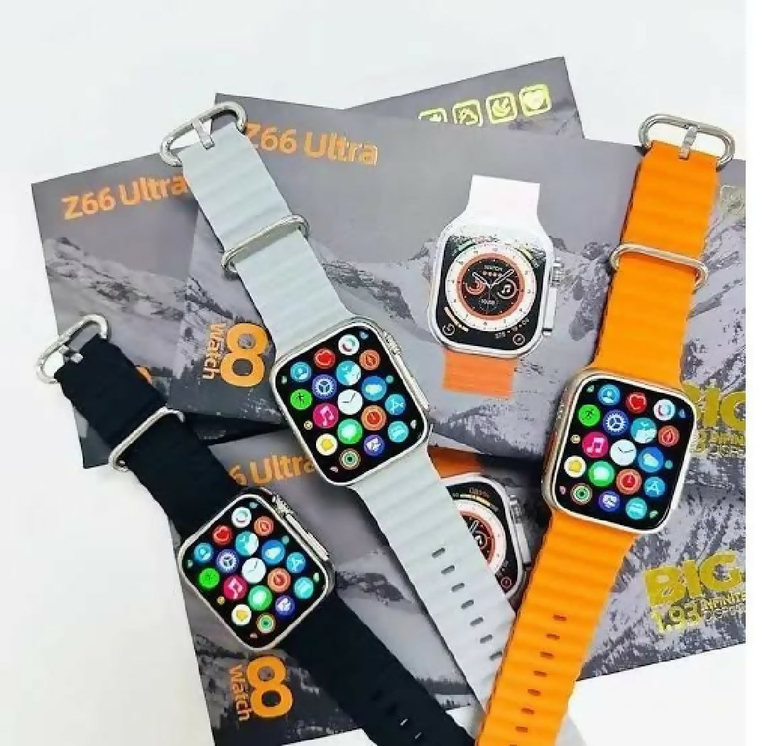 Z66 Ultra Watch 8 Series 45mm Best Price Ocean Silicone Strap Water Resistant Sport Watch Bluetooth Calling Best Watch