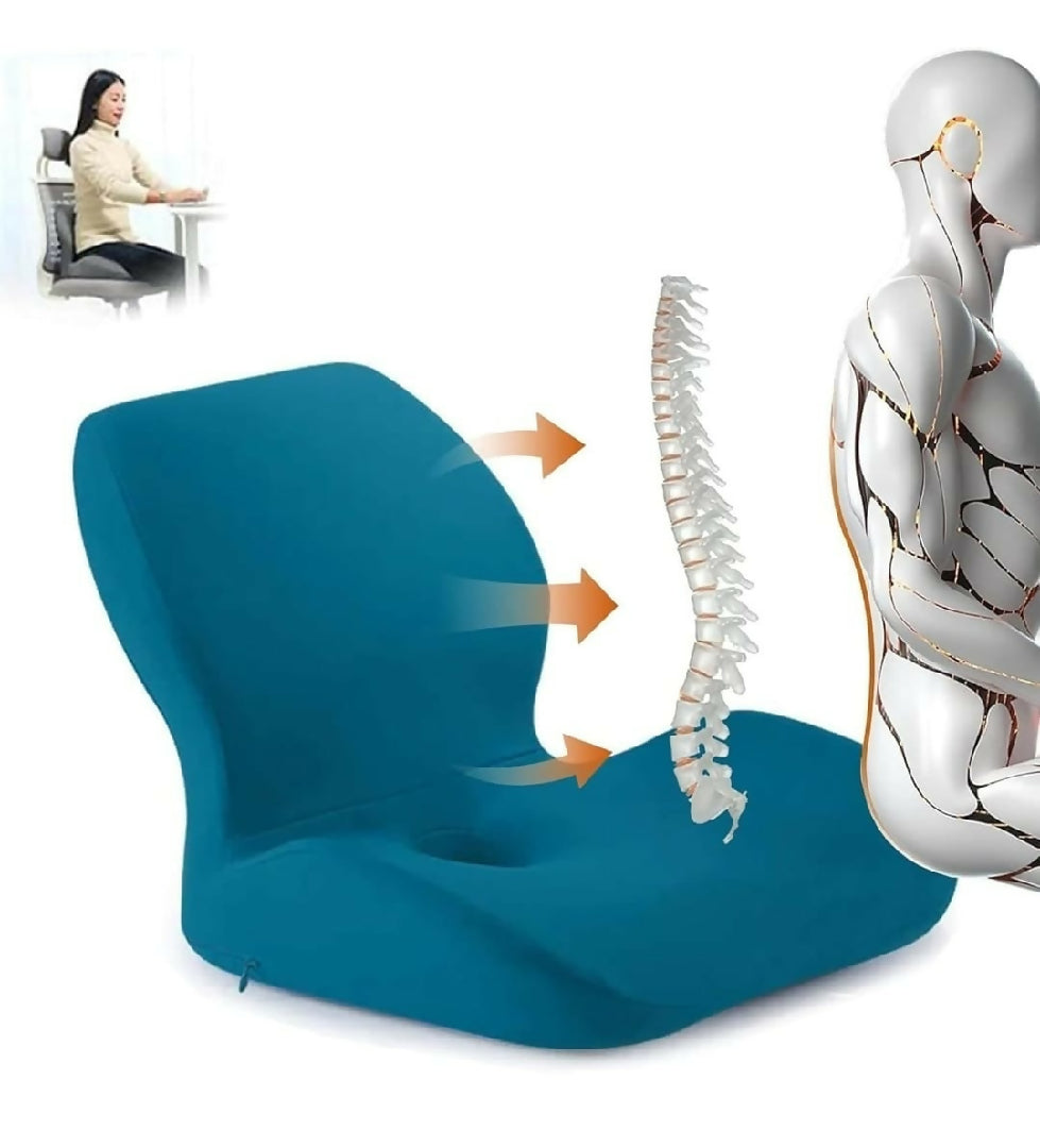 Ergonomic Lumbar Support Cushion Soft PU Memory Foam Backrest Pillow for Office Chair Car Home Use