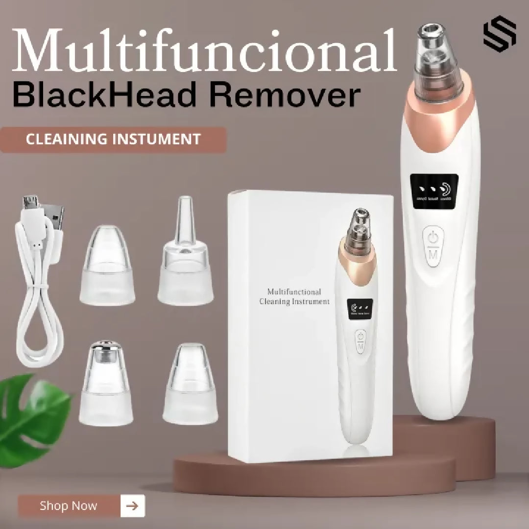 Blackhead Removal Machine Derma Suction 5 In 1 Black Head Remover Machine Acne Pimple Pore Cleaner Vacuum Tool Rechargeable Machine Oil Remover Multi-Functional Skin Care Tools Facial Beauty Device Whitehead Remover Deep face dust Cleaner