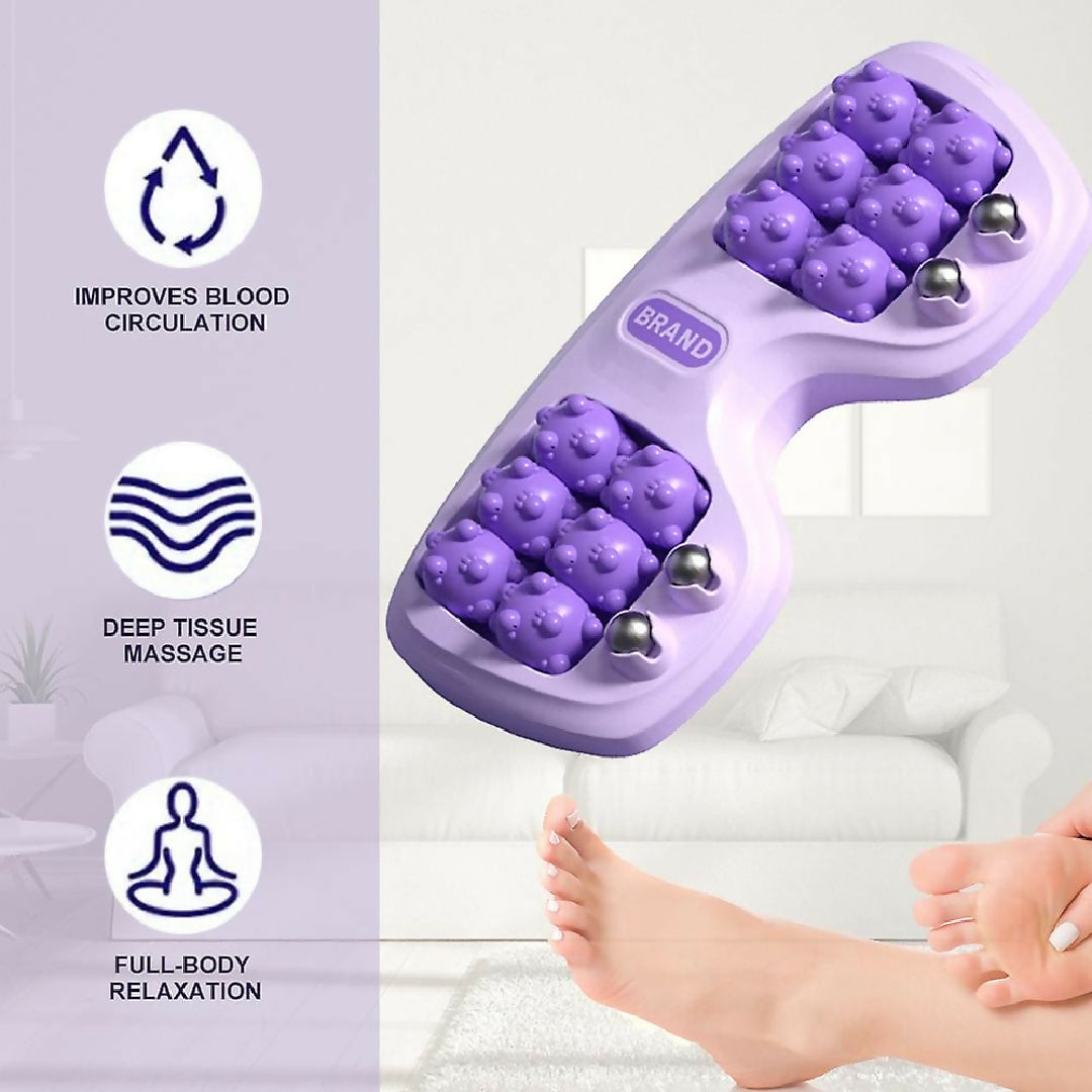Roller Manual Foot Massager - Body Stress Buster and Accupressure Point Device for Foot and Leg Pain Relief - Random Color