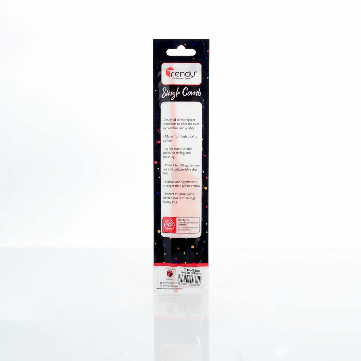 Trendy Tail Comb Plastic TD 358  Fine Hair Styling