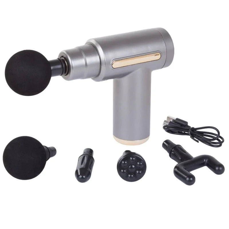 Deep Tissue Muscle Massage Gun | Fascia Relaxation Massage Gun with 6 Speed Levels & 4 Massage Heads | Random Color