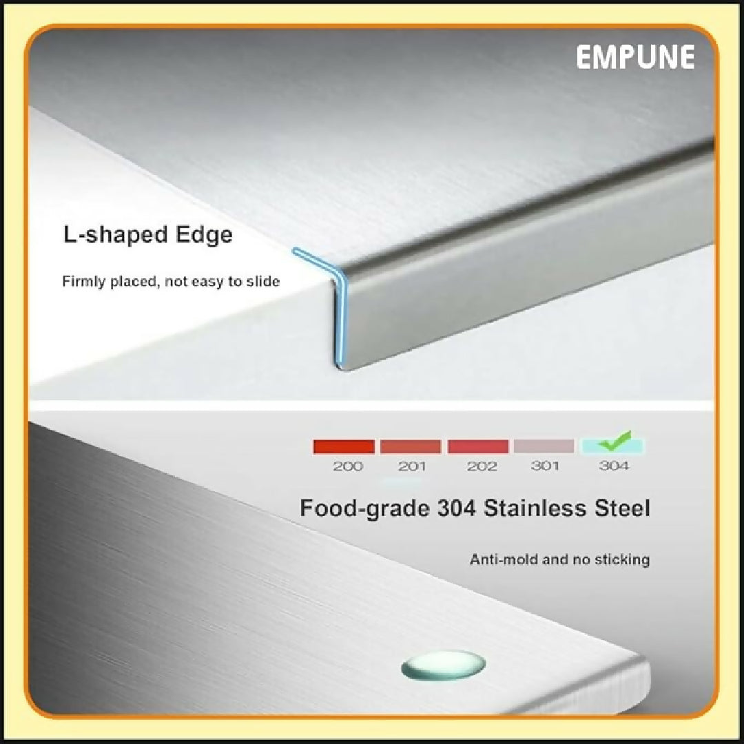 Marble Cutting Board Slab with Pure Stainless Steel Fitting