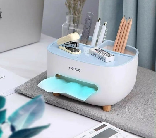Ecoco Tissue Box Holder with Storage Compartment Lid