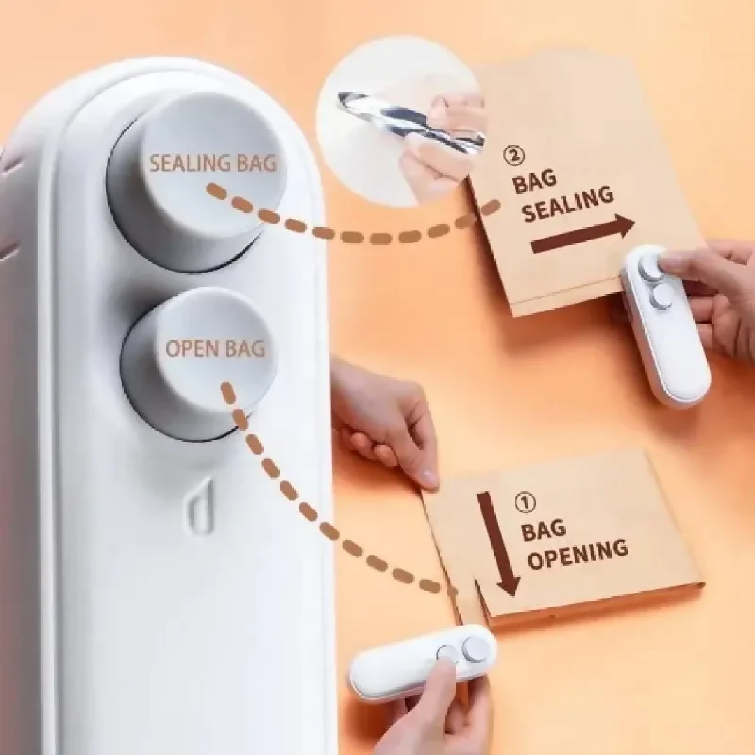 Portable Rechargeable Mini Sealer For Plastic Bags - Handheld Heat Sealing Machine