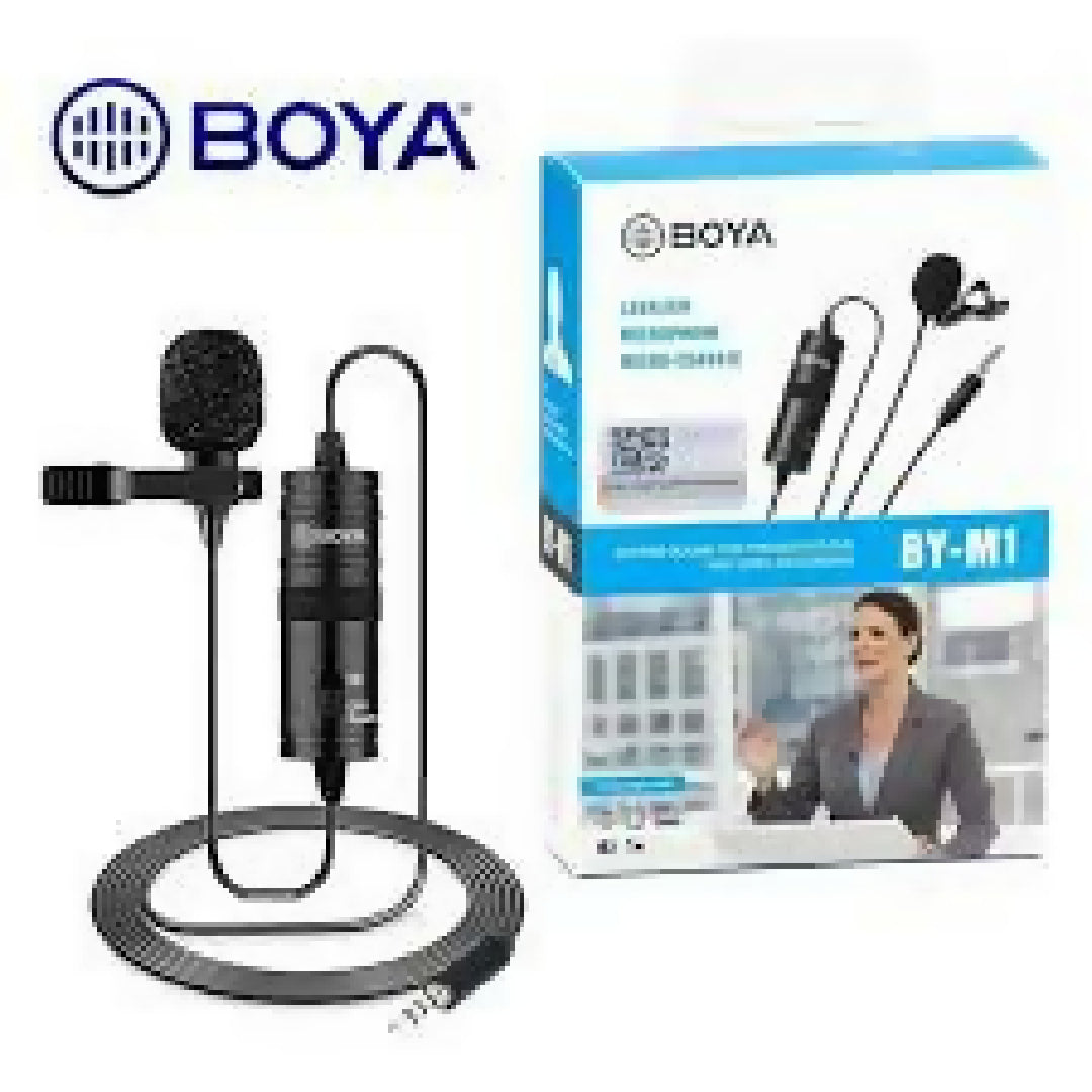 Boya BY M1 Professional Lavalier Lapel Microphone 35mm Clip On Mic For Android Smartphone DSLR Camera PC Audio Video Recording
