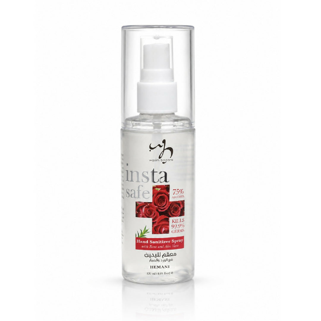 Insta Safe Hand Sanitizer Spray with Rose and Aloe Vera 120ml