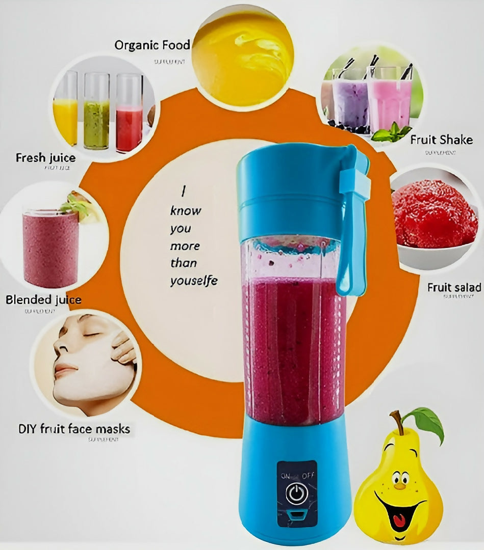 Portable Mini 6 Blade Juicer Blender 380ml Rechargeable Smoothie Cup Random Color