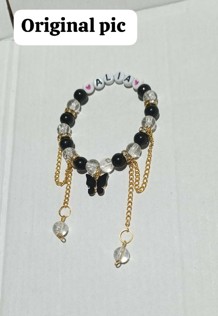 Personalized Custom Name Beaded Bracelet for Women Handmade Letter Bead Bracelet Unique Gift for Mom Sister Wife Best Friend