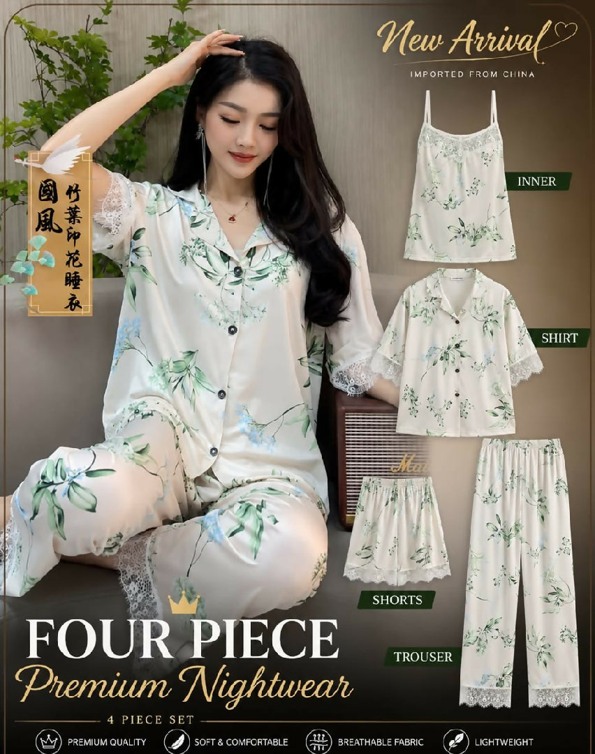Nightwear Set 4 Piece Premium Quality