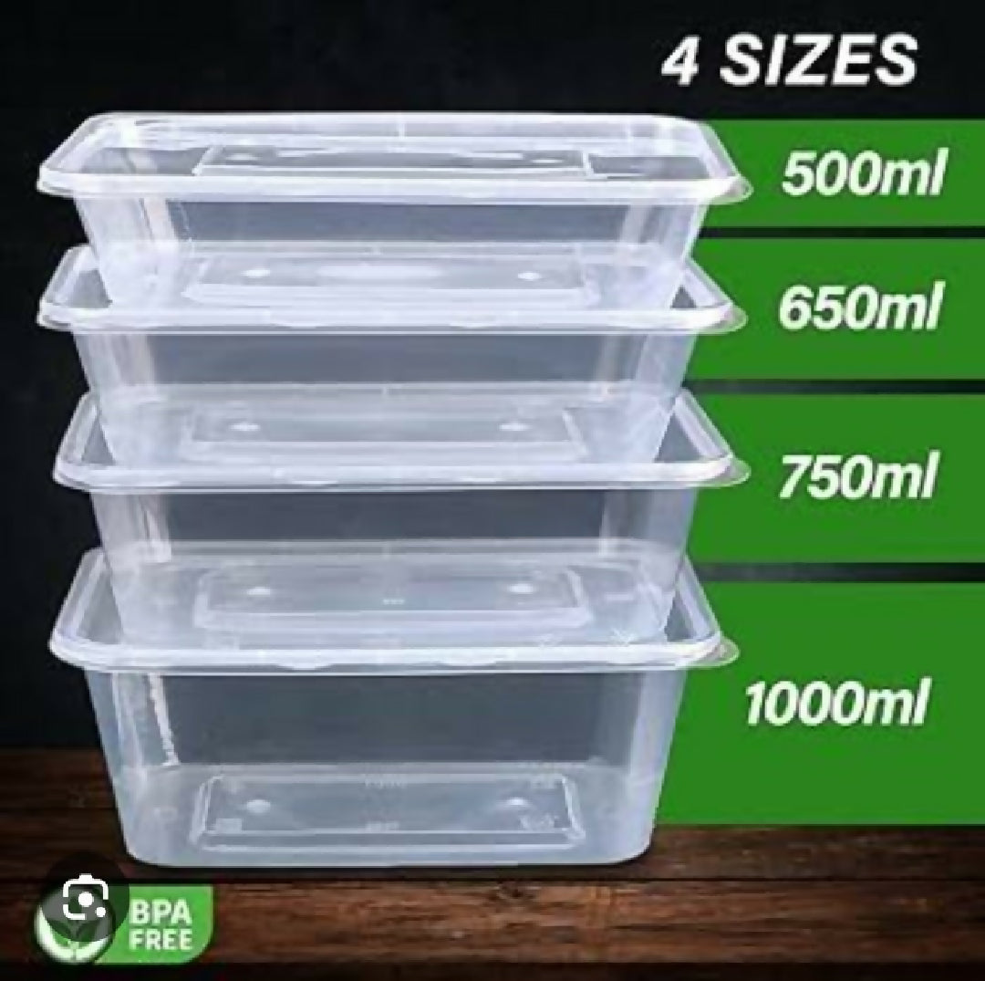 Plastic Container 500 Ml pack of 10 Pcs