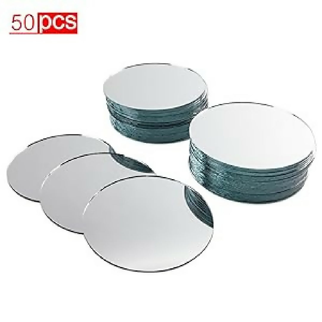 4 inch small glass art Mirror for craft stitching 5pcs