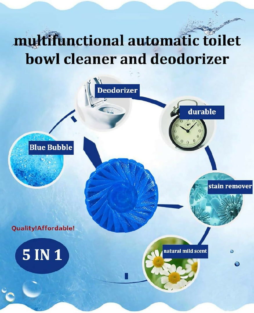 Eco Friendly Toilet Bowl Cleaner Deodorizer Tablets 10pcs Automatic Tank Flush Blue Cleaning Tablets for Fresh Hygienic Toilets