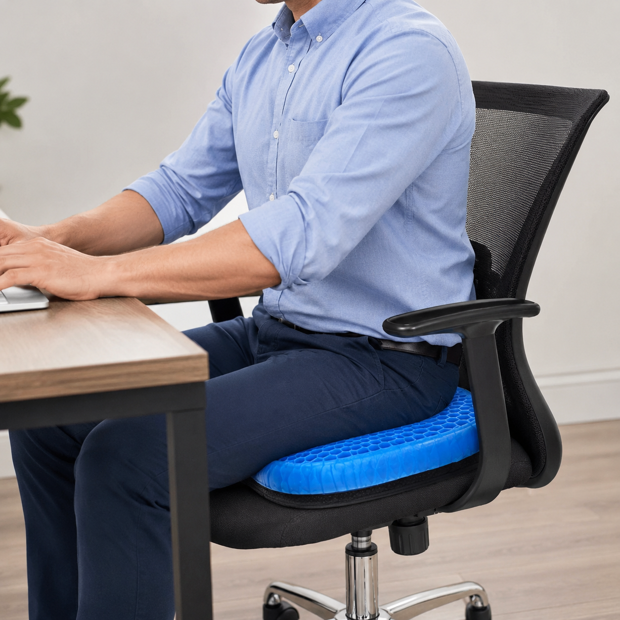 Without Cloth - Egg Seater - Gel Seat Cushion - Support Cushion - Breathable Honeycomb Design For Chair Car Office - Best Design to Absorb Pressure on Driver Seat - Office Seat - House Seat