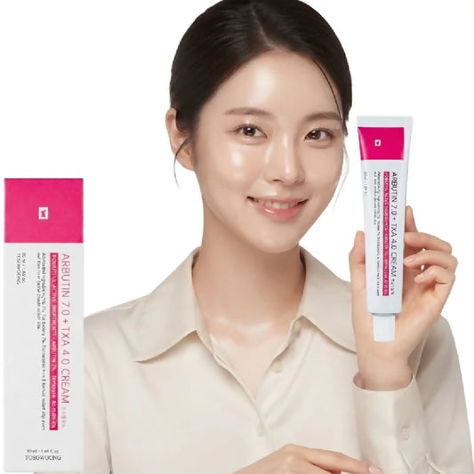 Arbutin 7 Percent Tranexamic Acid 4 Percent Cream Brightening Moisturizer for Dark Spots Uneven Tone Hydration 50g