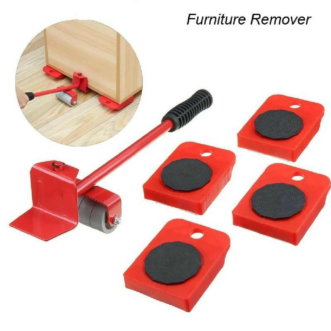 Furniture Lifter Easy To Move Slider 5 Piece Mobile Tool Set Heavy Furniture Appliance Moving And Lifting System Maximum Load Weight 4 Wheeled Mover Roller 1 Wheel Bar Hand Tools Set