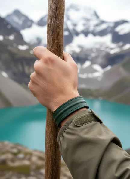 The Grit - Green - Kara Style Leather Bracelet / Leather Cuff