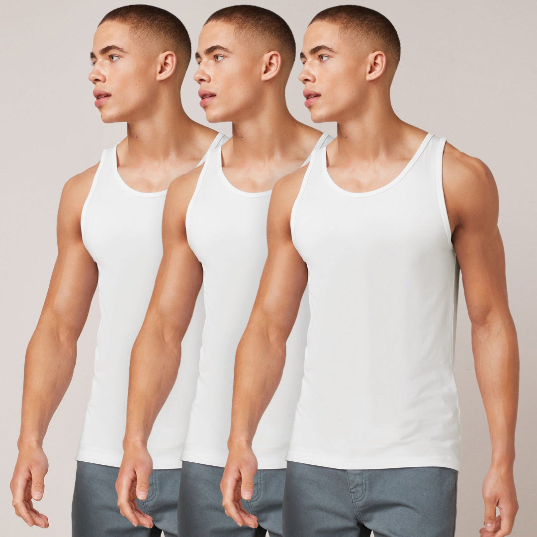 Yorker Men's Vest Sleeve Less 100% Cotton Pack of 3