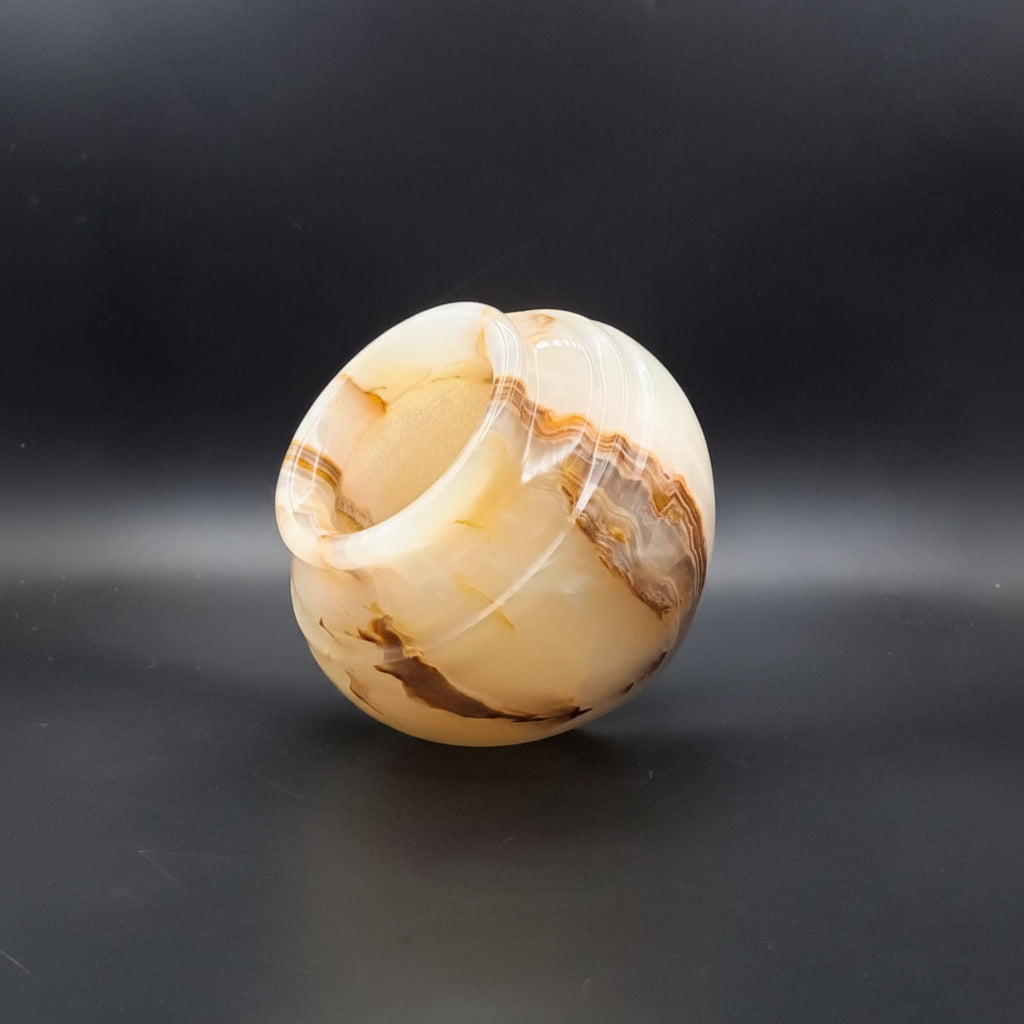 Handcrafted Marble Matki Decor 5.5 x 4.5 Inch