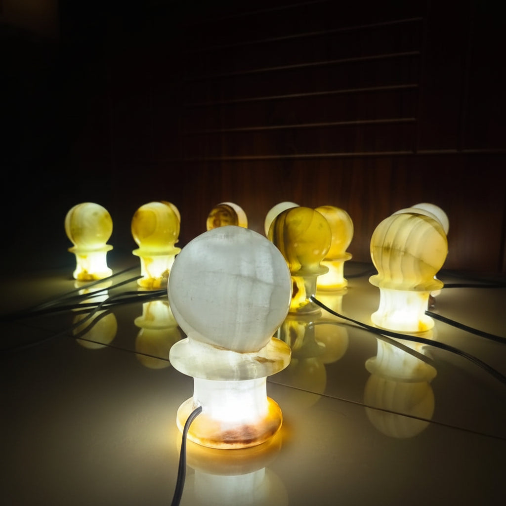 Handcrafted Marble LED Lamp 3 x 5 Inch