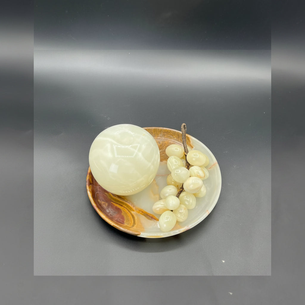 Handcrafted Marble Decorative Plate 6 Inch