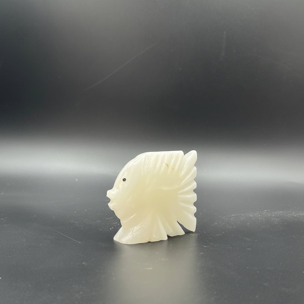 Handcrafted Marble Fish Figurine 3 Inch