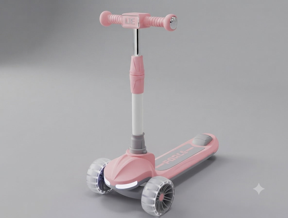 Force Pink 3-Wheel Kids Kick Scooter