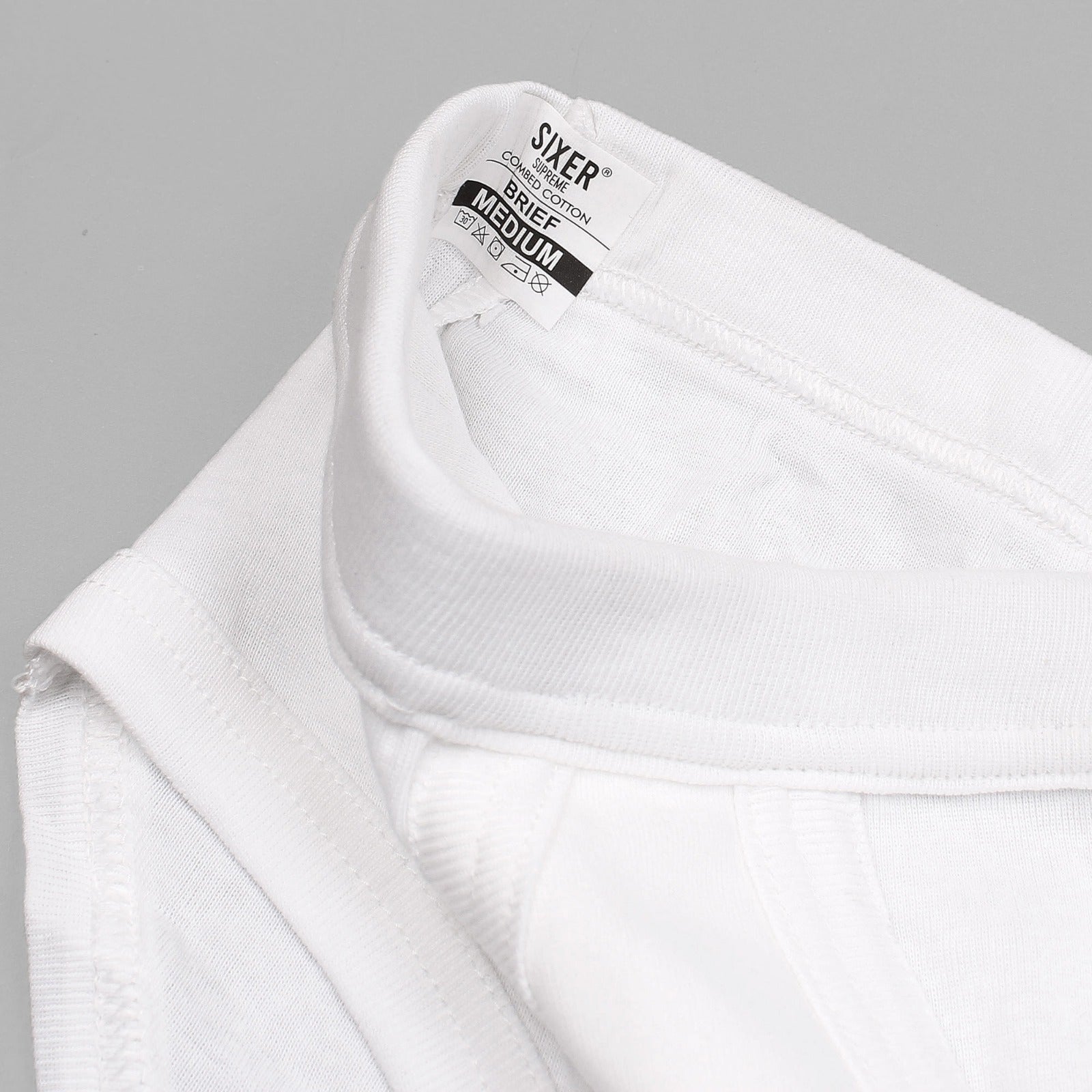 Sixer Supreme Men's Briefs - White - Pack of 3