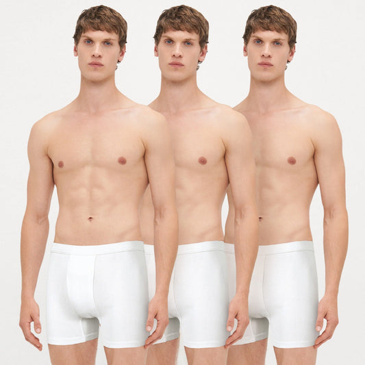 Sixer Supreme Men's Boxer Briefs White - Pack of 3