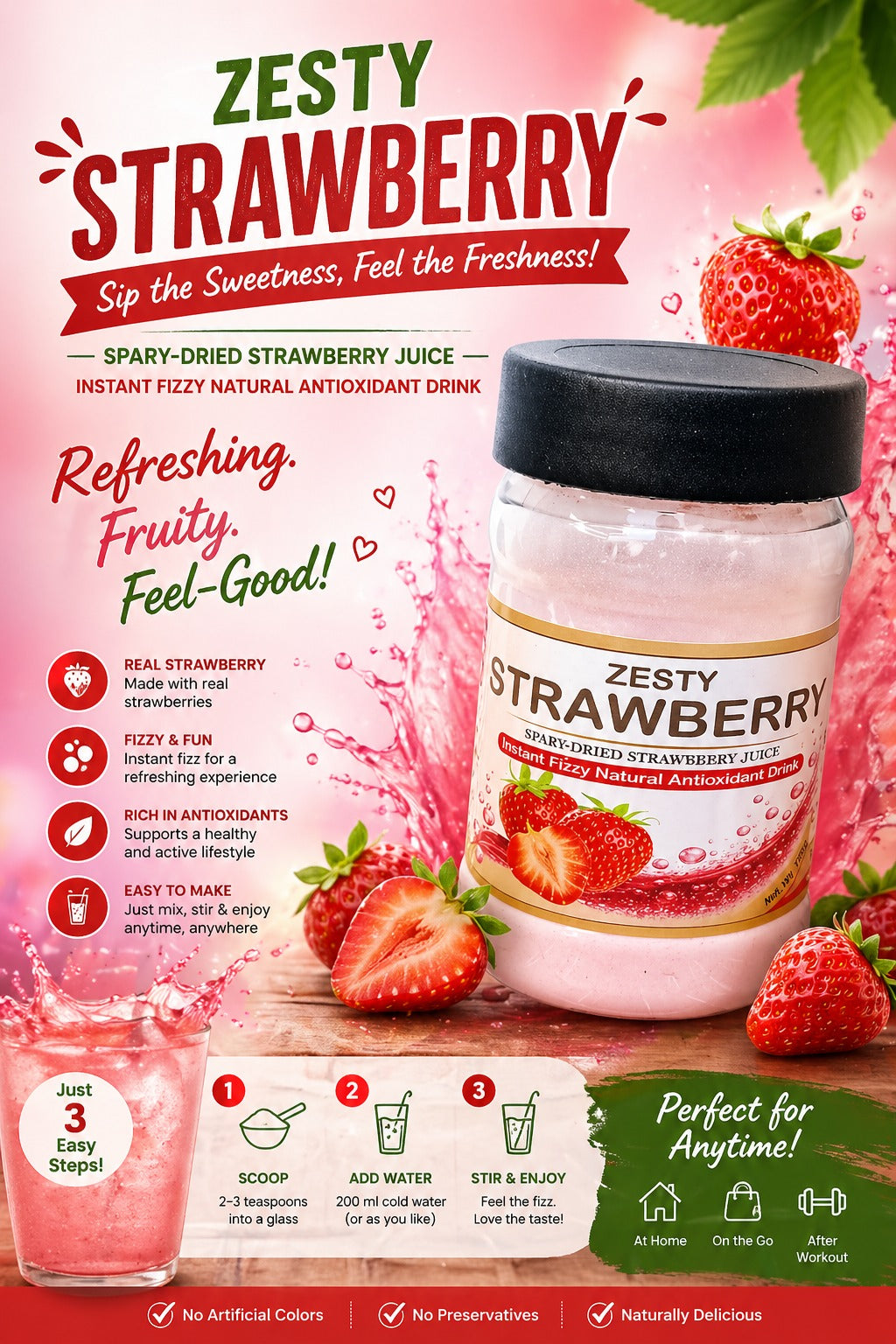 Spary-Dried Strawberry Glow Drink