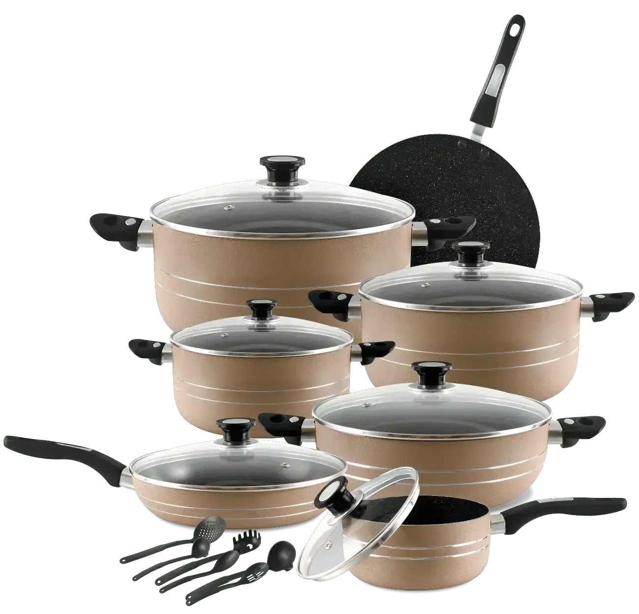 WONDER CHEF GIFT SET 19 Pcs 2 Layers Marble Coated