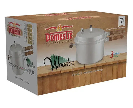 High-performance Majestic Woodco Pressure Cooker featuring modern design, secure locking lid, and energy-efficient cooking technology.