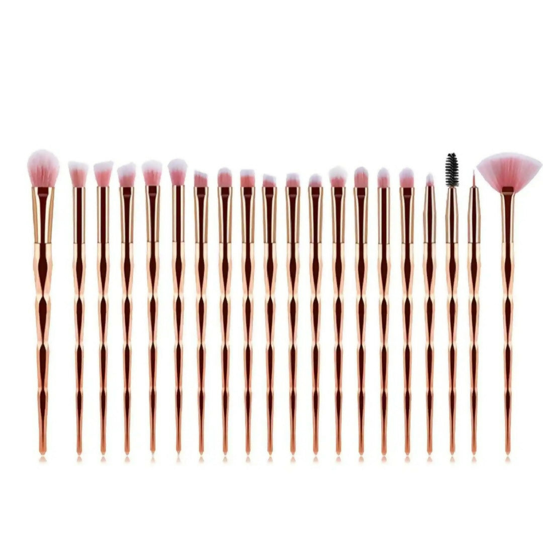 professional quality 20 pcs synthetic hair eyeshadow eyelash brushes set plastic handle for face daily