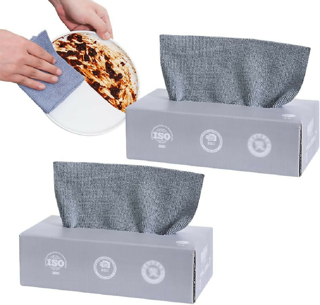 Microfiber Cleaning Cloth Pack of 20 - Tissue Box Packing - Multi-Purpose Cloths