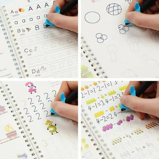Magic Practice Copybook 4 BOOKS Magic Book For Montessori Children Tracing Handwriting First Learning Books For Kids Preschool