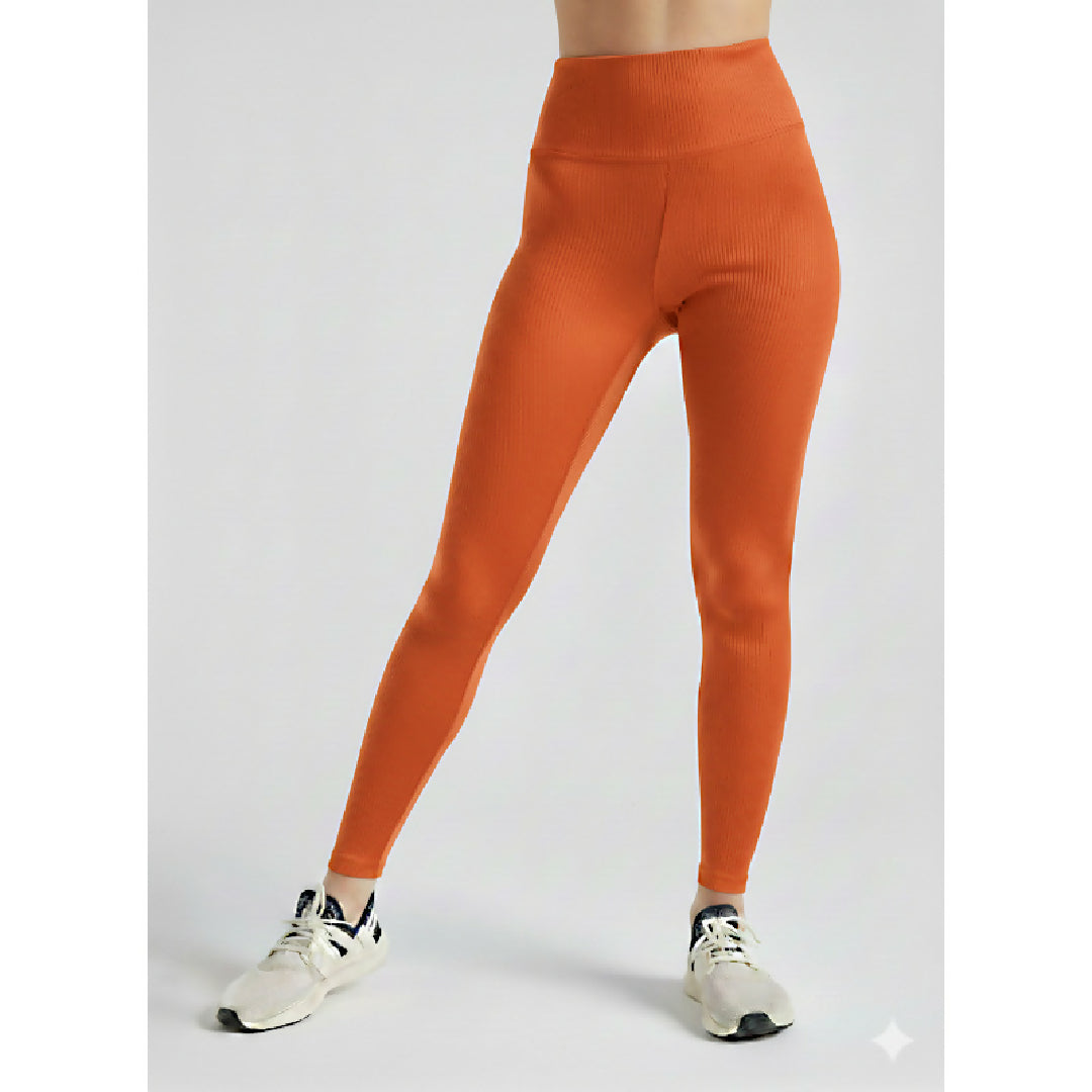 Women Comfort-Fit High-Waist Ribbed Activewear Leggings