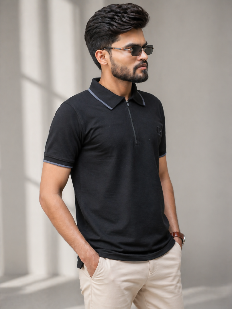 GLO-117 Jet Black Polo