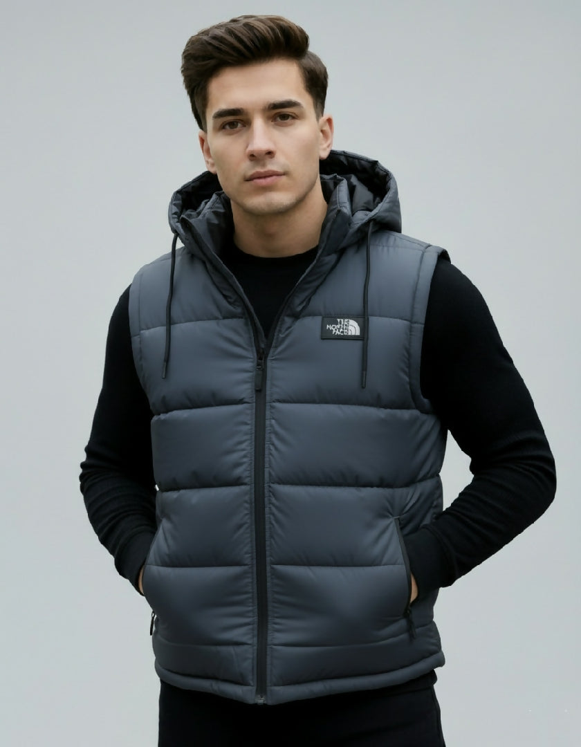 Versatile 2 in 1 Men Puffer Jacket with Detachable Hood