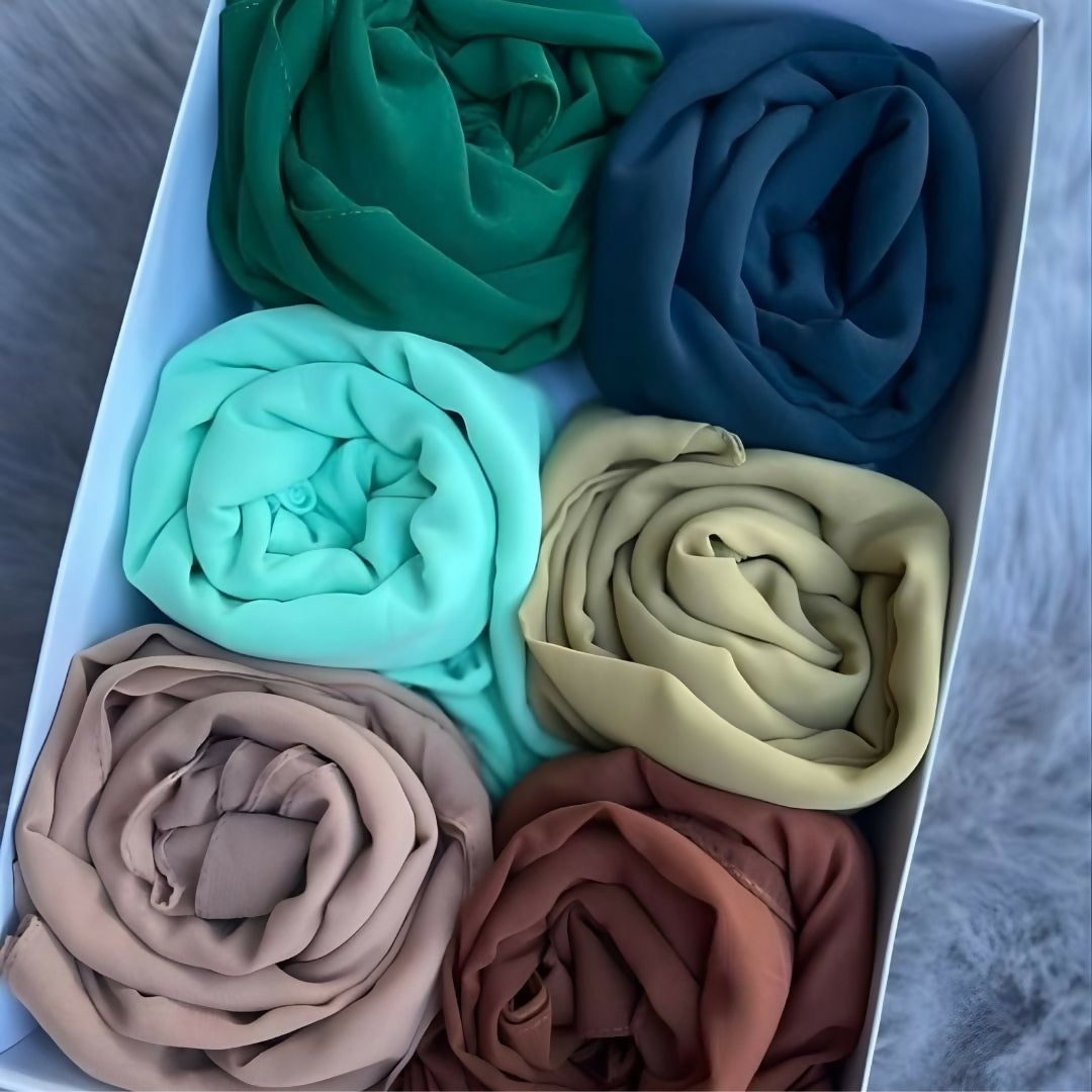 Haya Threads – Bundle of 6 Georgette Hijabs