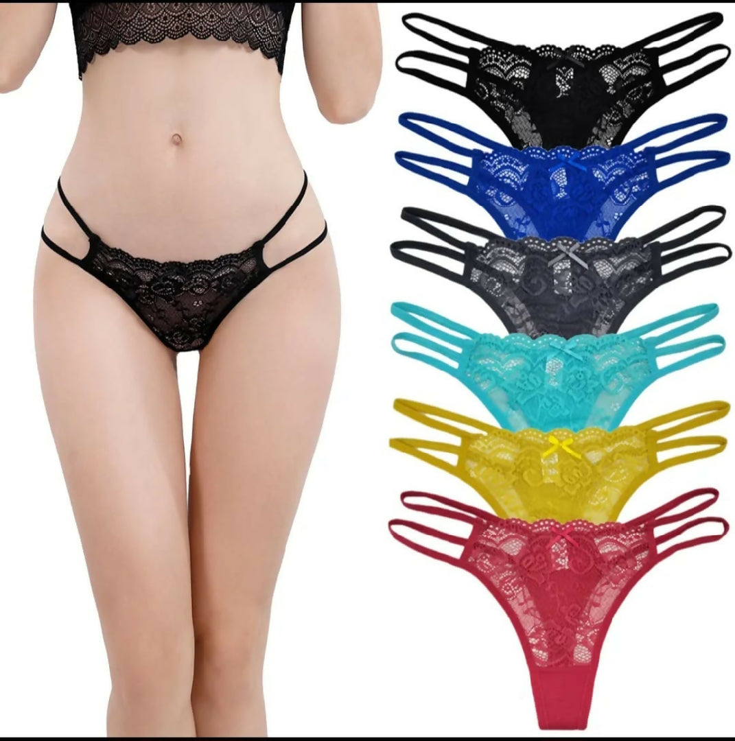Sexy Embroidered Flower Pearl Underwear Ultra Thin Mesh Panties Sexy V Shaped Thong