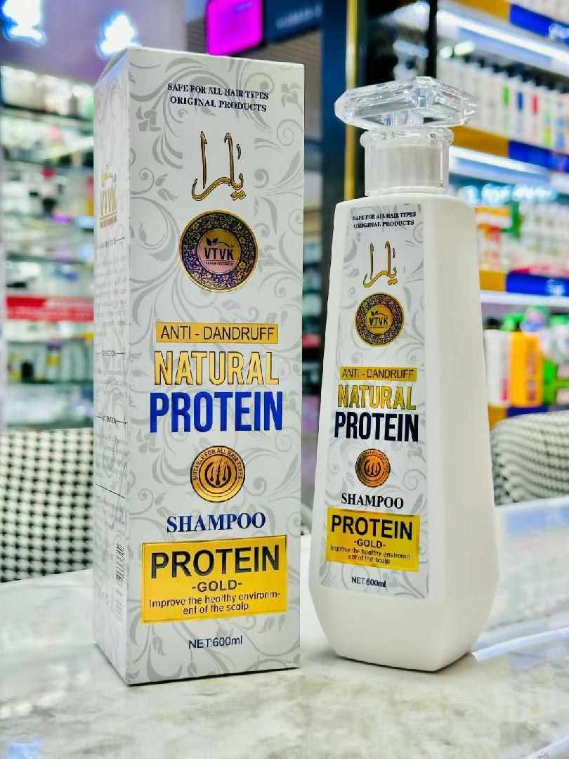 VTVK Natural Protein Gold Anti-Dandruff Shampoo (600ml) 1 Piece