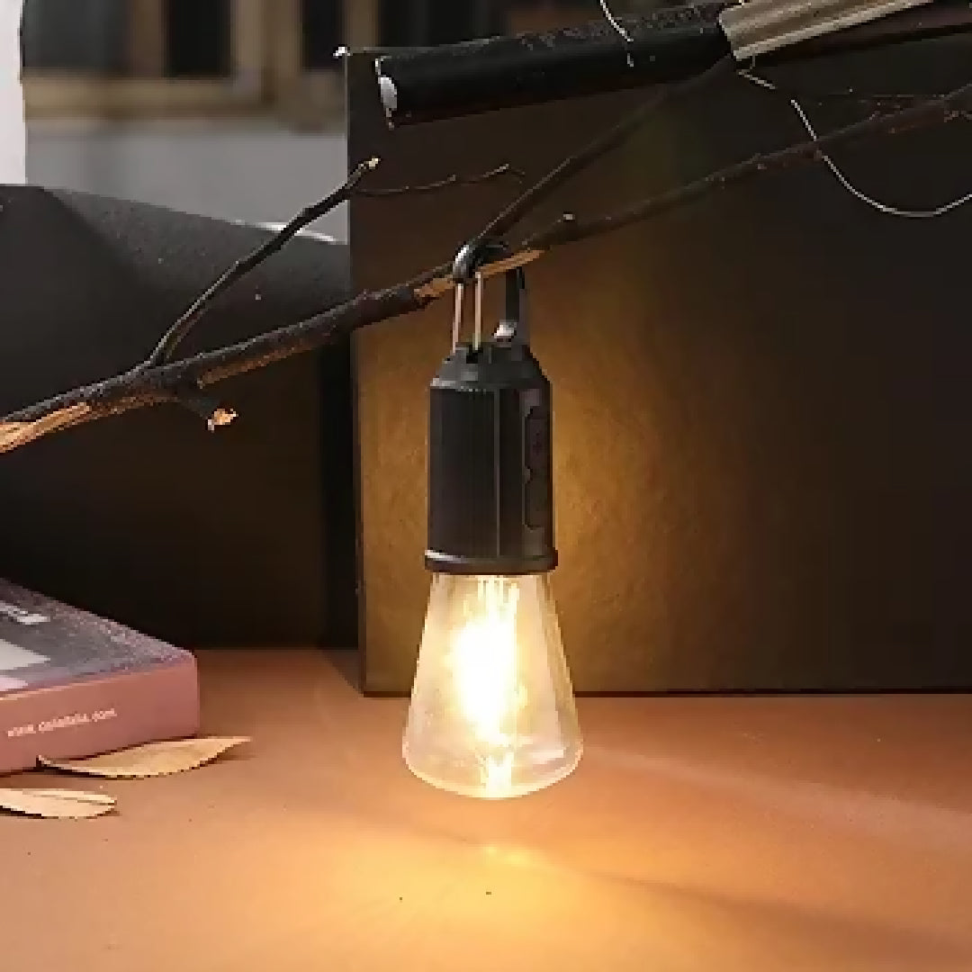 Rechargeable Camping Light Bulbs Portable LED Camping Lanterns Hanging Tent Lamp with 3 Lighting Modes and Hook for Emergency Hiking Fishing Backpacking Power Outages
