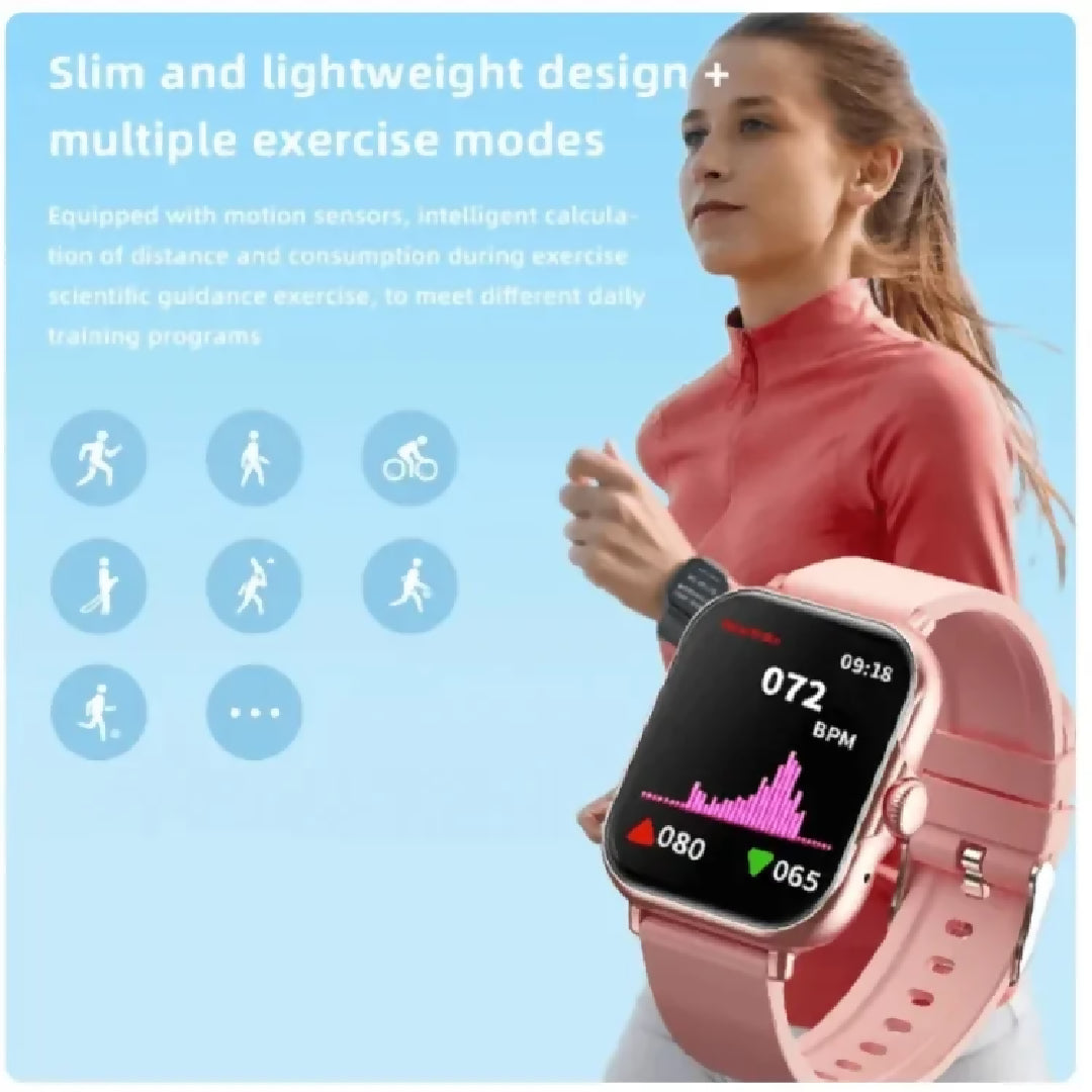 A58 Plus 6 in 1 Smartwatch For Women Best Quality Smart Watch For Girls Perfect For Gift Pink